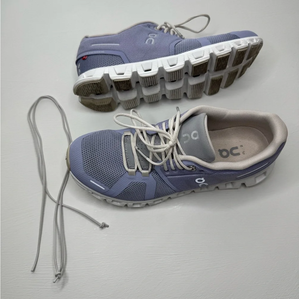On Cloud Women's Athletic Shoes in Purple and White - Picture 7 of 7